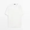 T-shirt à manches courtes en mélange de lin T-shirt à manches courtes en mélange de lin