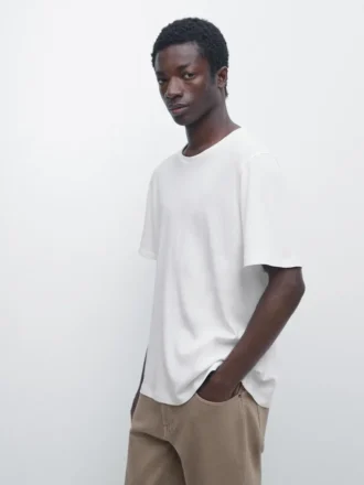T-shirt à manches courtes en mélange de lin