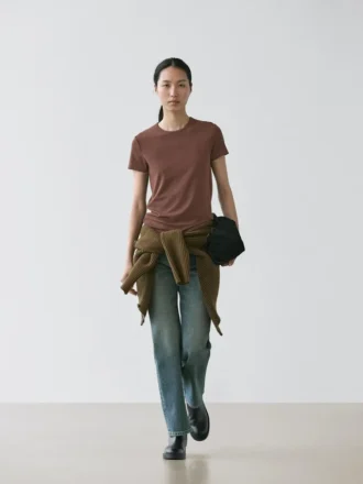T-shirt à manches courtes en mélange de lyocell