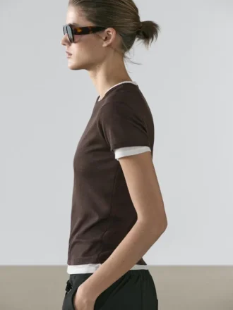 T-shirt à manches courtes et double finition