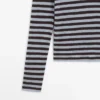 T-shirt à manches longues rayé en mélange de coton