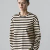 T-shirt oversize en coton mélangé à rayures T-shirt oversize en coton mélangé à rayures