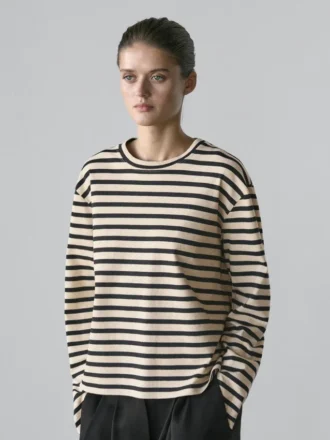 T-shirt oversize en coton mélangé à rayures