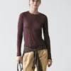T-shirt semi-transparent 100 % coton avec col