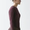 T-shirt semi-transparent 100 % coton avec col
