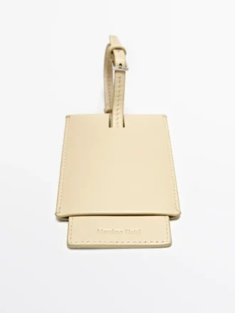 Étiquette de bagage en cuir nappa