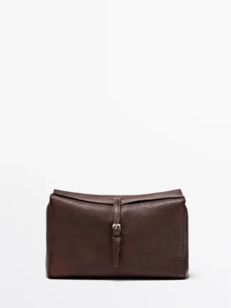 Trousse de toilette de voyage en cuir nappa