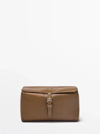 Trousse de toilette de voyage en cuir nappa