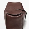 Trousse de toilette de voyage en cuir nappa