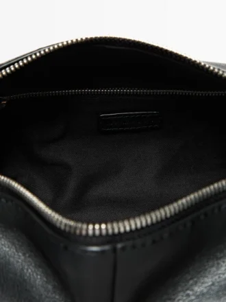 Trousse de toilette en cuir nappa avec fermeture à glissière