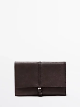 Étui pour accessoires technologiques en cuir nappa