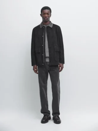 Veste avec poches en daim
