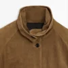 Veste bomber courte en cuir suédé Veste bomber courte en cuir suédé