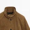 Veste bomber courte en cuir suédé Veste bomber courte en cuir suédé