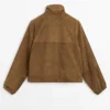 Veste bomber courte en cuir suédé Veste bomber courte en cuir suédé