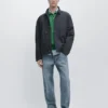 Veste à boutons-pression en mélange de coton Veste à boutons-pression en mélange de coton
