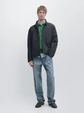 Veste à boutons-pression en mélange de coton