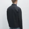 Veste à boutons-pression en mélange de coton Veste à boutons-pression en mélange de coton