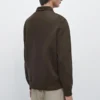 Veste contrastée en coton et cuir Veste contrastée en coton et cuir