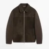 Veste contrastée en coton et cuir Veste contrastée en coton et cuir