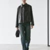 Veste courte en cuir nappa Veste courte en cuir nappa