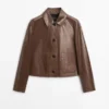 Veste courte en cuir nappa Veste courte en cuir nappa