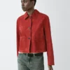 Veste courte en cuir suédé Veste courte en cuir suédé