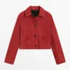 Veste courte en cuir suédé Veste courte en cuir suédé
