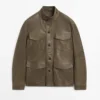 Veste en cuir de chèvre à effet vieilli Veste en cuir de chèvre à effet vieilli