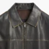 Veste en cuir à effet vieilli Veste en cuir à effet vieilli