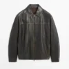 Veste en cuir à effet vieilli Veste en cuir à effet vieilli