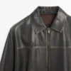 Veste en cuir à effet vieilli Veste en cuir à effet vieilli