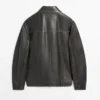 Veste en cuir à effet vieilli Veste en cuir à effet vieilli