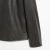 Veste en cuir à effet vieilli Veste en cuir à effet vieilli