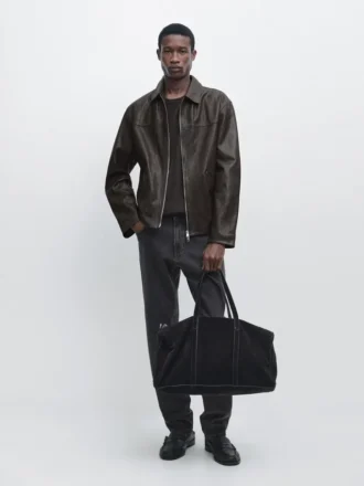 Veste en cuir nappa