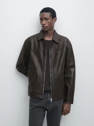Veste en cuir nappa