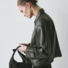 Veste en cuir nappa avec ceinture Veste en cuir nappa avec ceinture