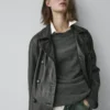 Veste en cuir nappa avec ceinture Veste en cuir nappa avec ceinture