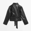 Veste en cuir nappa avec ceinture Veste en cuir nappa avec ceinture