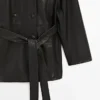 Veste en cuir nappa avec ceinture Veste en cuir nappa avec ceinture