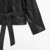 Veste en cuir nappa avec ceinture Veste en cuir nappa avec ceinture