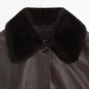 Veste en cuir nappa avec col en peau d&rsquo;agneau