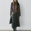 Veste en cuir nappa avec col en peau d&rsquo;agneau
