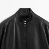 Veste en cuir nappa avec détails de poches Veste en cuir nappa avec détails de poches