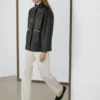 Veste en cuir nappa avec détails de poches Veste en cuir nappa avec détails de poches