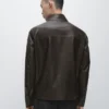 Veste en cuir nappa effet vieilli Veste en cuir nappa effet vieilli
