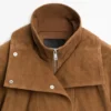 Veste en cuir suédé avec boutons Veste en cuir suédé avec boutons