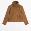 Veste en cuir suédé avec boutons Veste en cuir suédé avec boutons