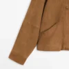 Veste en cuir suédé avec boutons Veste en cuir suédé avec boutons