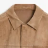 Veste en cuir suédé avec détails de poches Veste en cuir suédé avec détails de poches
